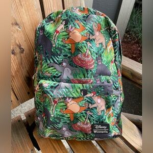 Disney Jungle Book Loungefly Backpack Laptop Sleeve Green Book Bag **RARE